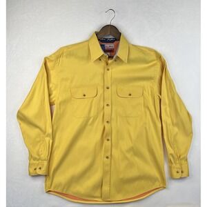 Wrangler Shirt Mens Large Yellow George Straight Cowboy Collection Button